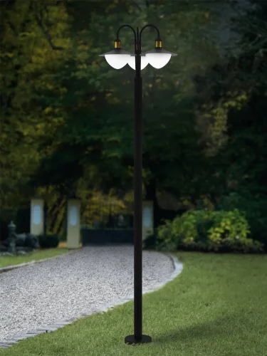 Парковый светильник SIRMIONE 97288 Eglo уличный IP44 чёрный 3 лампы, плафон белый в стиле современный E27 фото 2